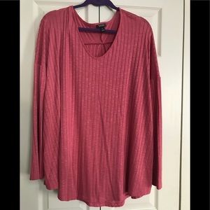 Ana Long sleeve rose ribbed top